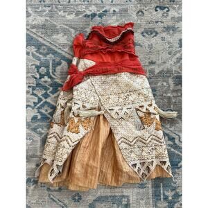 Disney Moana Size 4-6x Adventure Outfit - Gold and Red Costume Dress